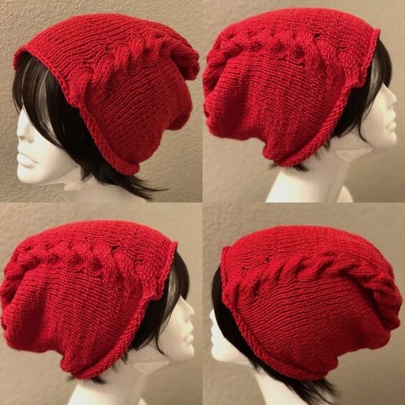 NEW Handmade Butterfly Cable Cotton Hat, Women Size OS - Picture 4 of 5